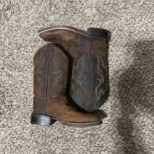 Old West Kids Leather Cowboy Boots